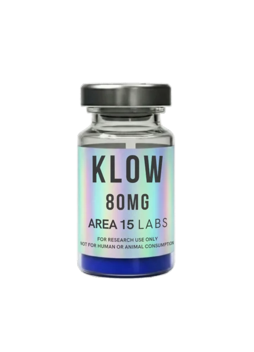 Klow 80mg research peptide blend vial for laboratory experimentation.