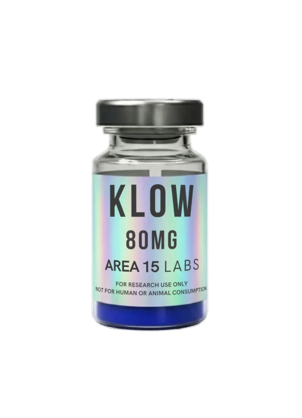 Klow 80mg research peptide blend vial for laboratory experimentation.