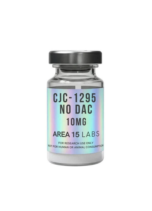 CJC-1295 (No DAC) 10mg lyophilized peptide vial, for laboratory evaluation.