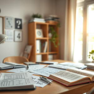 confused math problems at home modern neutral colors realistic