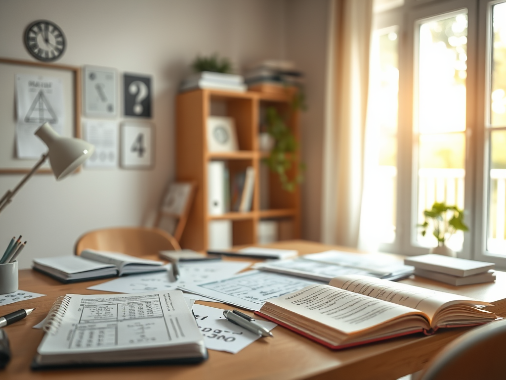 confused math problems at home modern neutral colors realistic