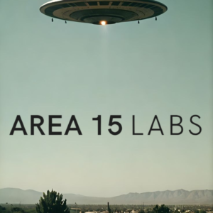 Area 15 Labs UFO and Desert Landscape Logo.
