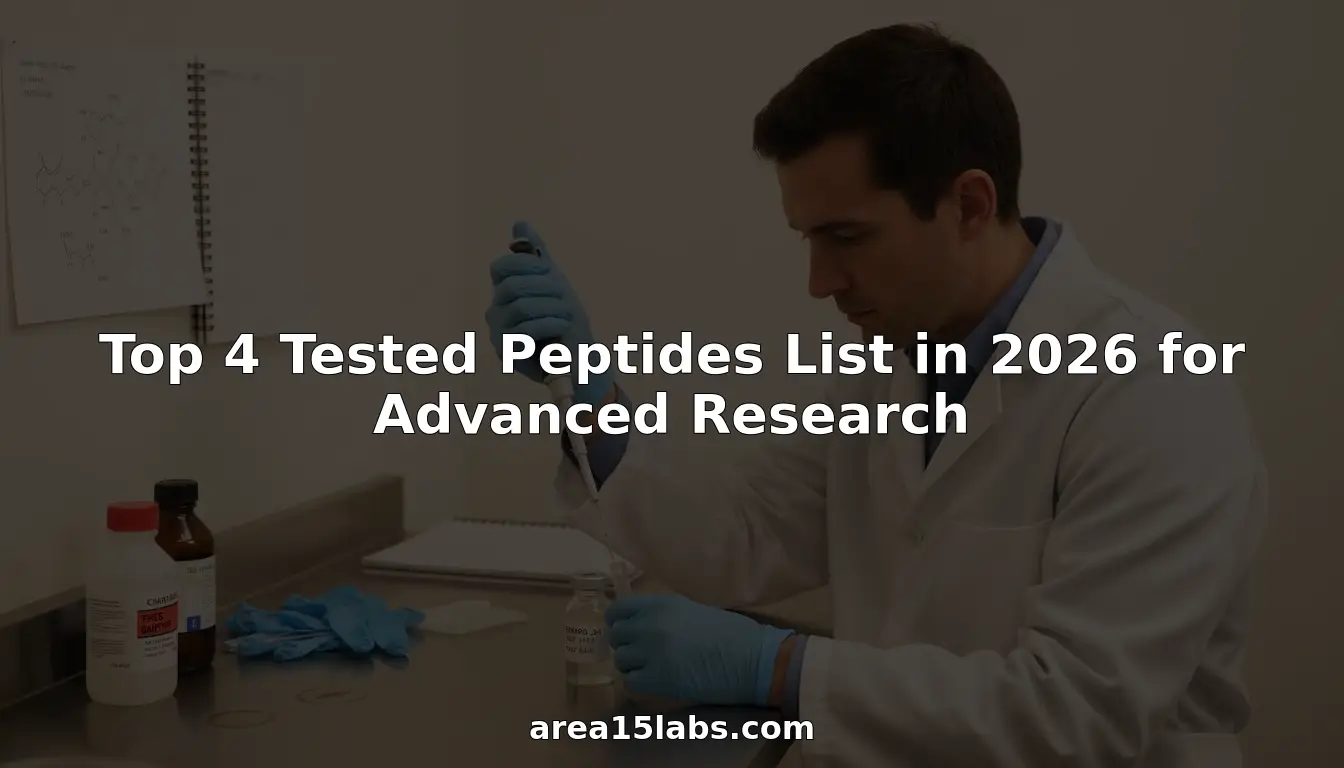 Top 4 Tested Peptides List In 2026 For Advanced Research 1 Researcher pipetting peptides in bright laboratory
