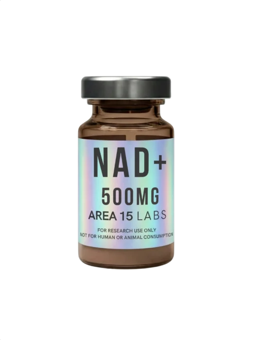 Molecular structure of NAD+ 500mg lyophilized powder for metabolic research.